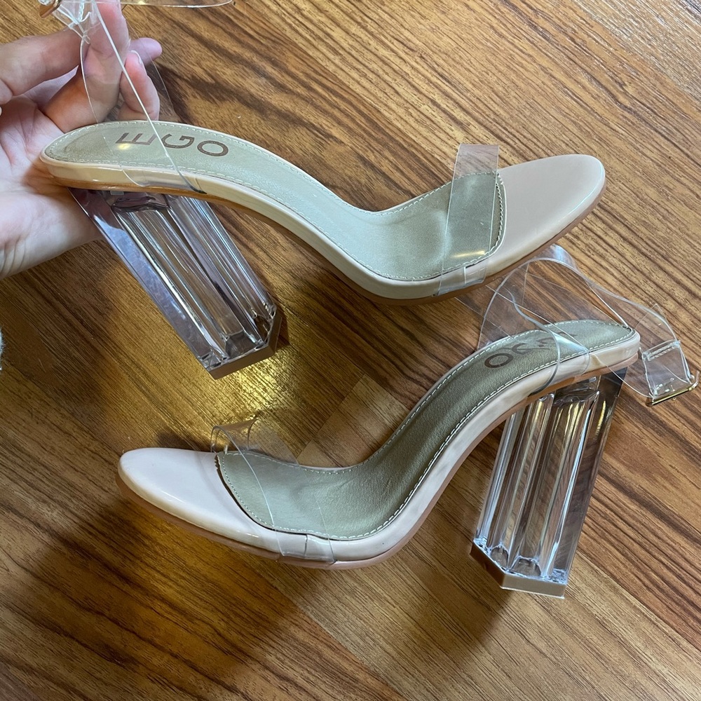 EGO Nude Clear Heels
